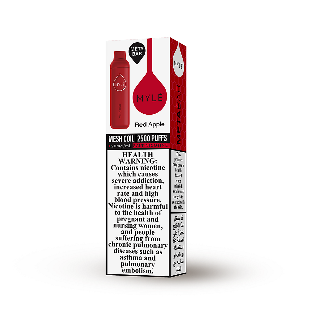 Myle Meta Bar - Red Apple -  20mg/ml 2500 Puffs