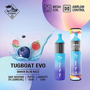 Tugboat EVO Vape - Guava Blue Razz - 50mg/ml 4500 Puffs